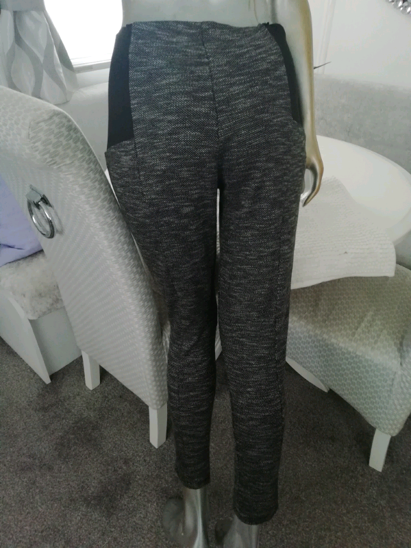 Ladies Grey and Black Leggings, size 12 